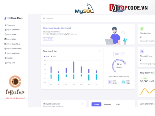 Quản lý cửa hàng cà phề php mysql,Website quản lý,quản lý cà phê,Website quản lý cửa hàng,Web quản lý cửa hàng,cà phê